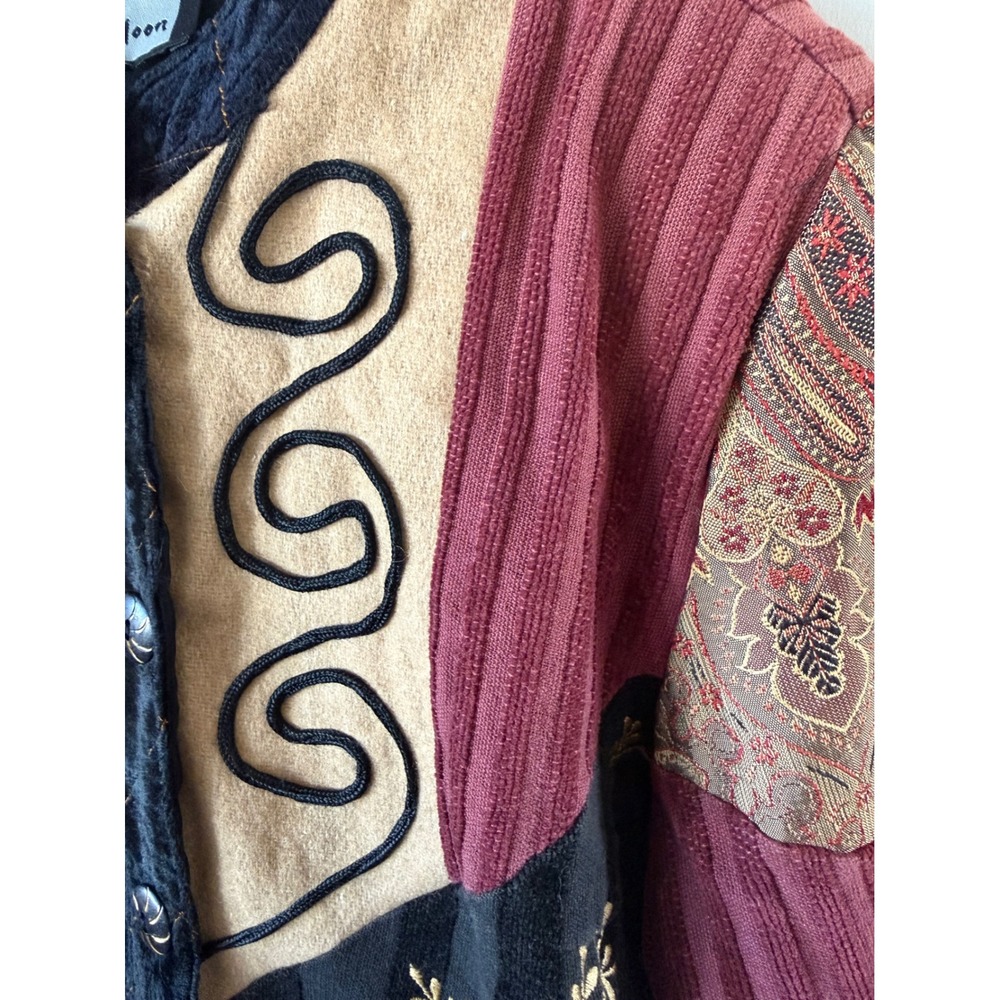 Indigo Moon Patchwork Jacket M Paisley Embroidery… - image 6